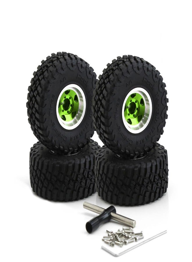 Chanmoo عجلات وإطارات Chanmoo 1.0 Beadlock 1/24 1/18 RC Mud Slingers Grappler لسيارات RC بمقياس 1:24 1:18 Rock Crawler SCX24 FMS FCX24 TRX4M Axial AX24 90081 Gladiator Bronco C10 4PCS (أخضر) - Image 1